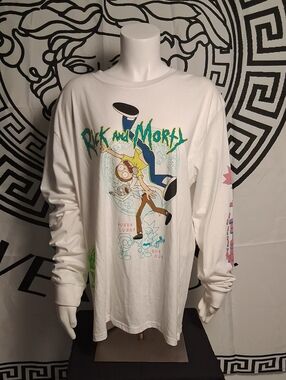 Cartoon Network Rick and Morty White Long-Sleeve Graphic Tee